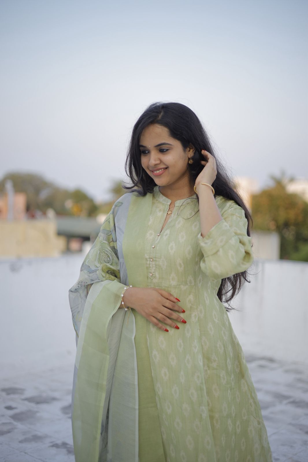 pastel green anarkali - Image 8