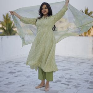 pastel green anarkali
