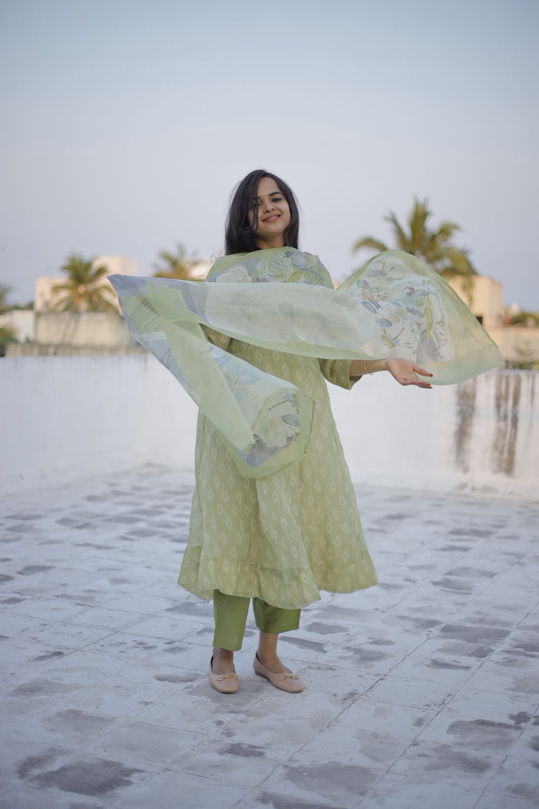 pastel green anarkali - Image 4