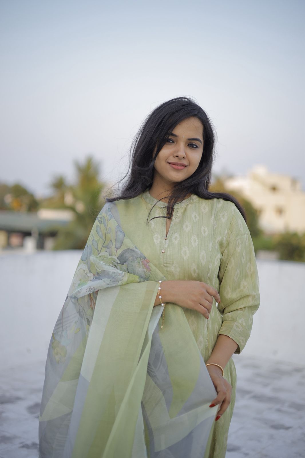 pastel green anarkali - Image 7